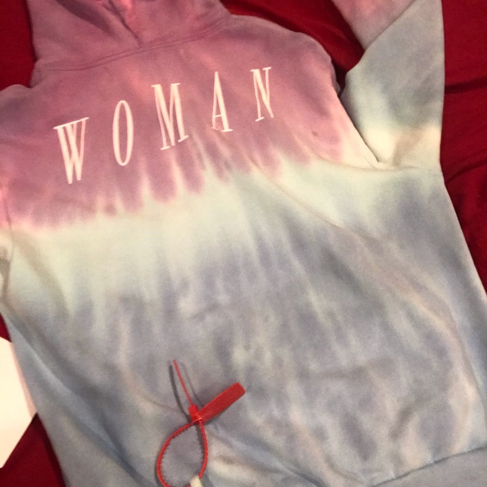 Off white women hoodie tie dye